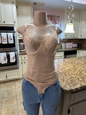 Maidenform Beige Lace Bodysuit